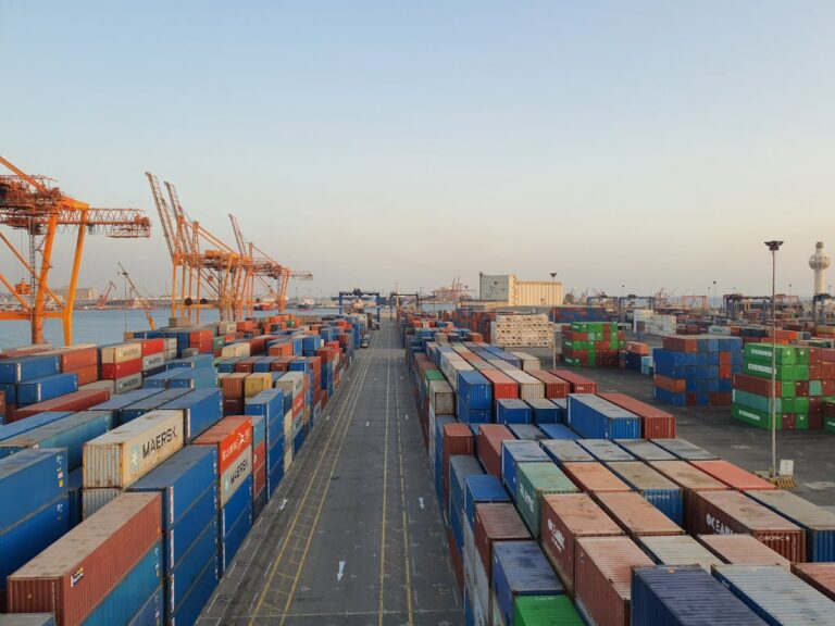 Safe and legal international shipping of branded goods at a busy seaport