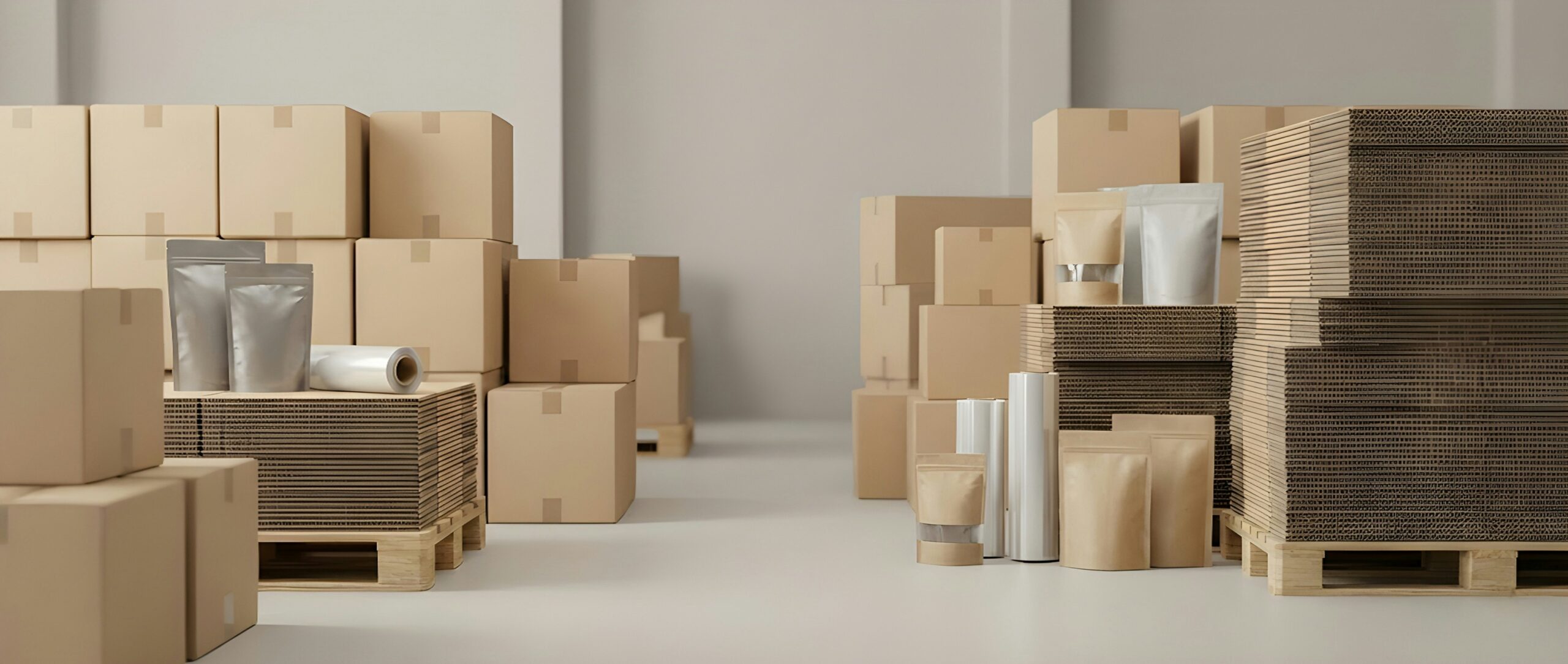 warehouse cardboard boxes and packaging supplies for packing optimization